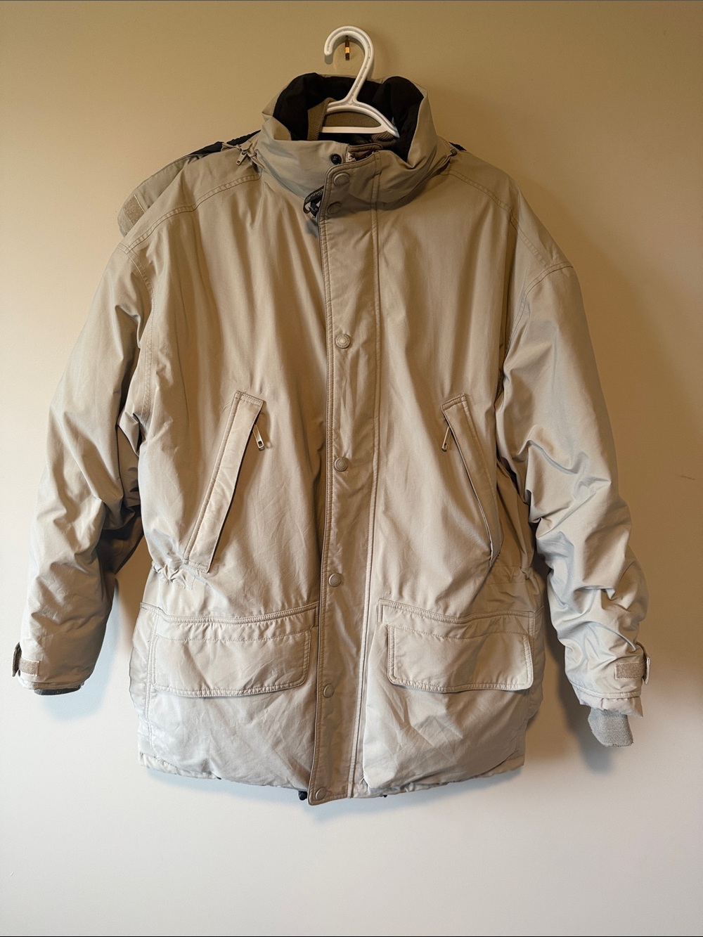 Vintage Eddie Bauer Gore-Tex Goose Down Parka Jacket Beige Men's M